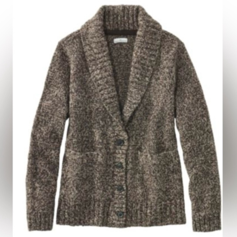 L.L. Bean Signature Open Sweater Cardigan in Beige/ Taupe- NWOT